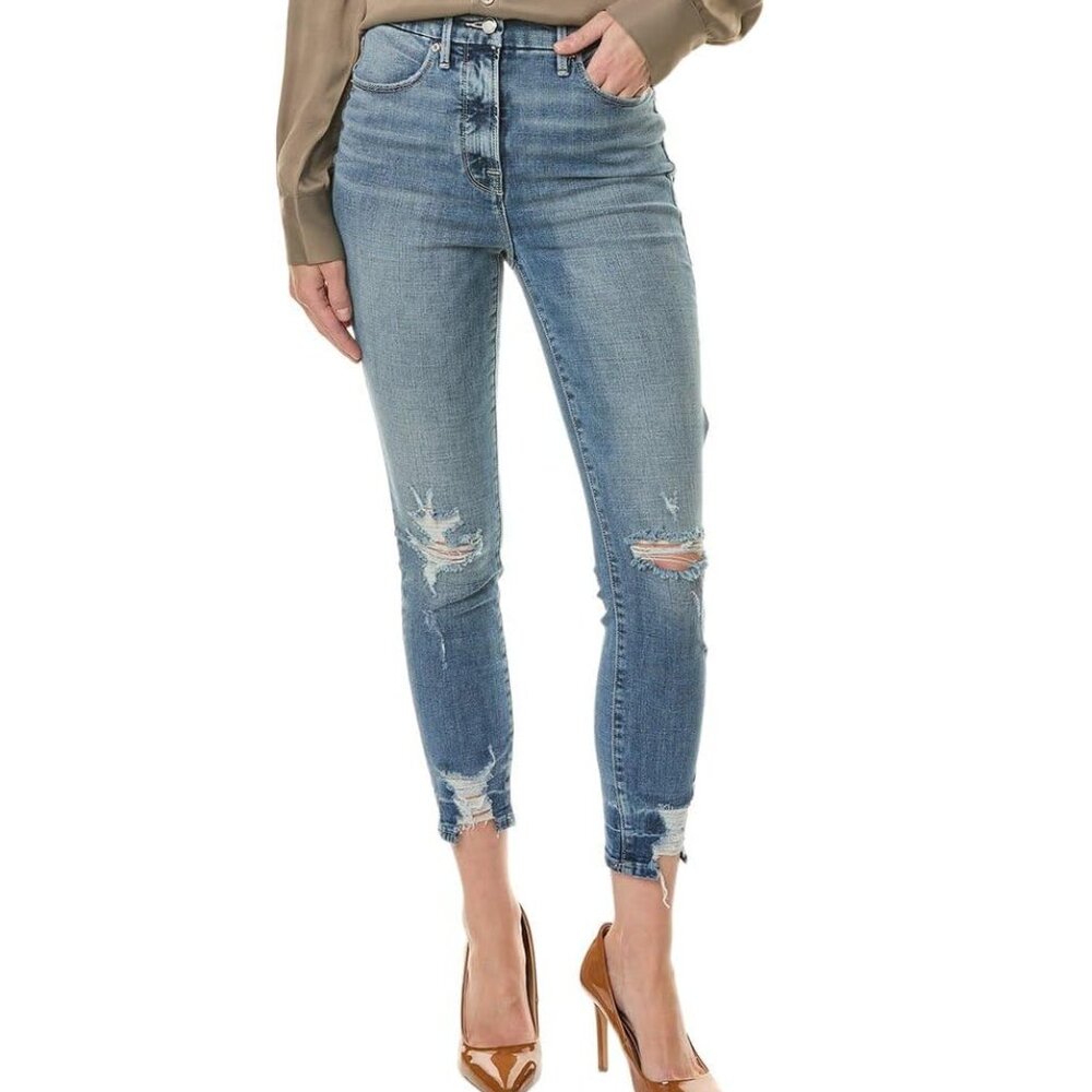 New Good American Good Waist Blue Crop Jeans‎ P3441